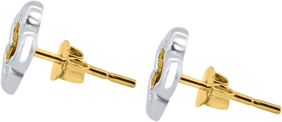 Star Shape Sparkling Floral Studs Two-Tone Gold Plated Silver Earrings Jewelry Best Gift Floral Studs Earrings For Women Best Gift - Image 3