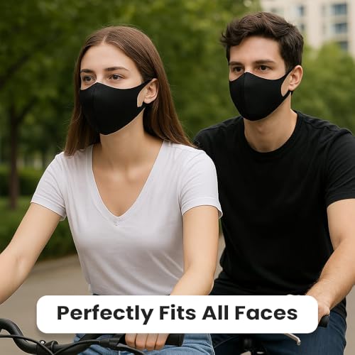 Image of Yugan Anti Pollution Reusable and Washable Face Mask for Adult, Unisex, Soft Breathable Oxford Fabric (Black)