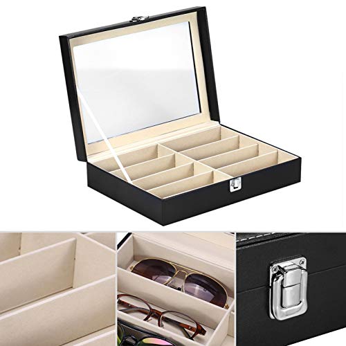 Estojo de armazenamento de óculos com 8 slots, armazenamento de estojos de óculos, armazenamento de