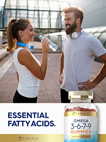 Carlyle Omega 3 6 7 9 Gummies | 120 Count | Vegan Plant Sourced Supplement | Peach Flavor #TOP5