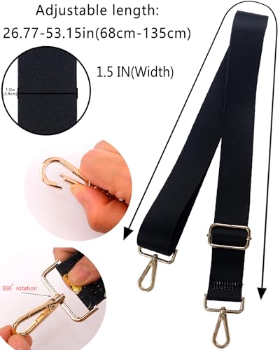 Image of Crossbody Purse Strap for Women Men Girls Boys Mother Girlfriend Gift, Replacement Bag Belt Strap for Purse Handbag Guitar Camera, Adjustable Canvas Wide Shoulder Strap with Golden Hooks