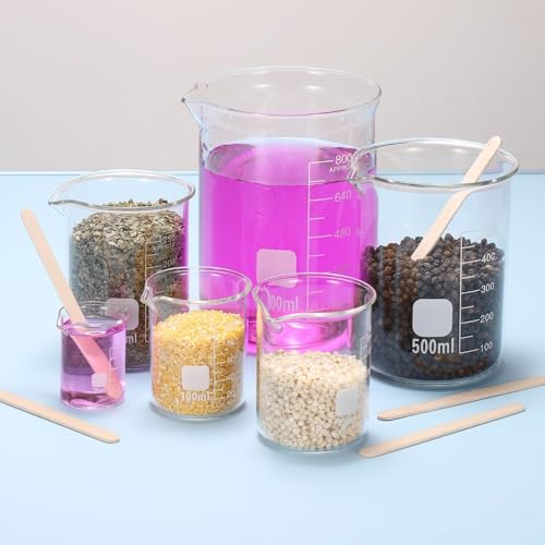 Bécher de laboratoire gradué résistant à la chaleur avec bâtons bois - 6