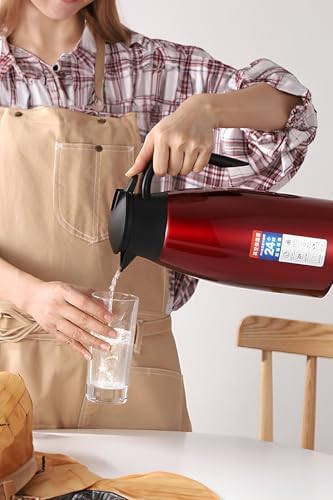 304 Çelik 2L Çift Katmanlı Kırmızı Vakumlu Kamp Piknik Büyük Çay Termos cin553kr - Görsel 4