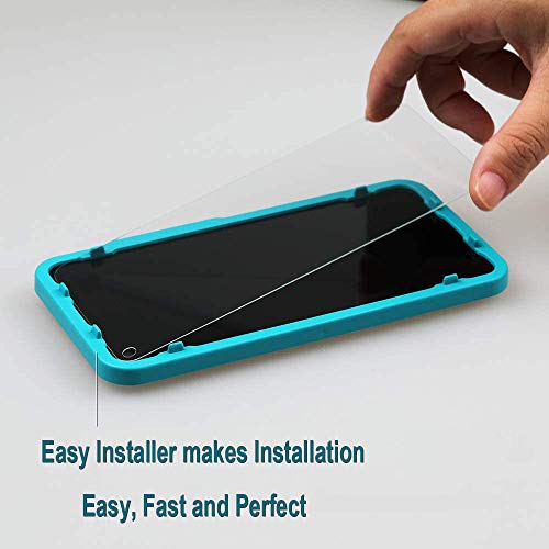 Ibywind Screen Protector For Xiaomi 11 Lite 5G NE/Mi 11 Lite 5G/4G,with 2Pcs Tempered Glass,1Pc Camera Lens Protector,1Pc Backing Carbon Fiber Film [Fingerprint Reader,Easy to install]