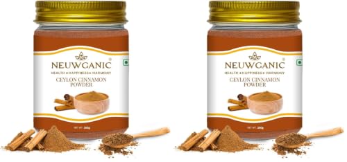 Image of Neuwganic Ceylon Cinnamon Powder | Organic Dalchini Powder | Pure Ceylon Cinnamon for Tea, Detox & Weight Loss | Fine Aromatic Cinnamon in Bottle Jar | 200gm (Pack of 2)