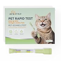 AlievePet Schnelltest Katzen Home Test, 5 Tests Katzen Feline Calicivirus FCV Ag + Feline Herpesvirus FHV Ag, Cat Pet Rapid Haustier Gesundheit Testkit gegen Katzenschnupfen durchfall