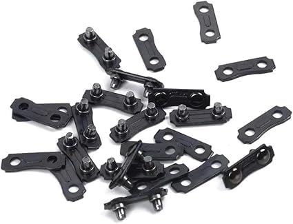 20 Sets Schwarz 3/8 Zoll Kettenglied-Reparatur Voreingestellte Riemen Kettensägen-Kettenverbindungsglieder Reparatursatz Sägekette 3/8 LP Link Reparatur Voreingestellte Kettensägenteile und Zubehör