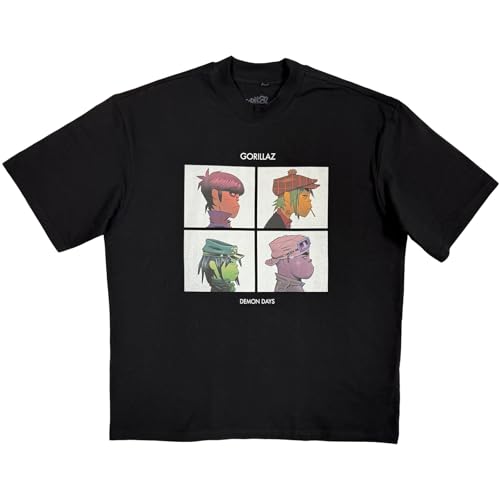 Gorillaz Unisex Amazon Music ‘Side B’ T-Shirt, Black, M UK
