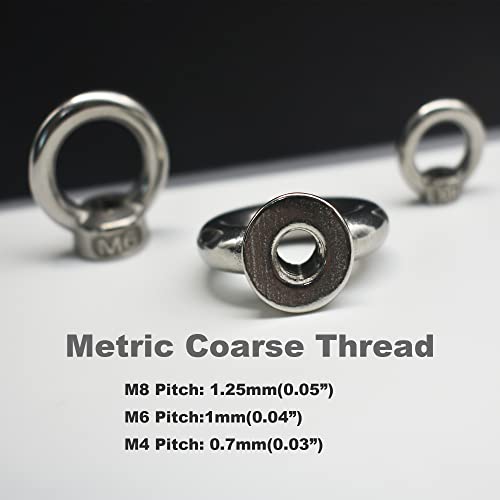 Floyutin 10 Packs M4 Stainless Lifting Eye Nuts Thread Ring Shoulder Metric Eyenuts Fastener #TOP3