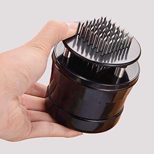 Koncle Professional Needle Meat Tenderizers 56 Stainless Steel Blades, Cooking Tool for Steak Chicken Fish Pork, Durable Baking Kitchen Access, 4.6 x 3.4 x 3.4 inches, Black