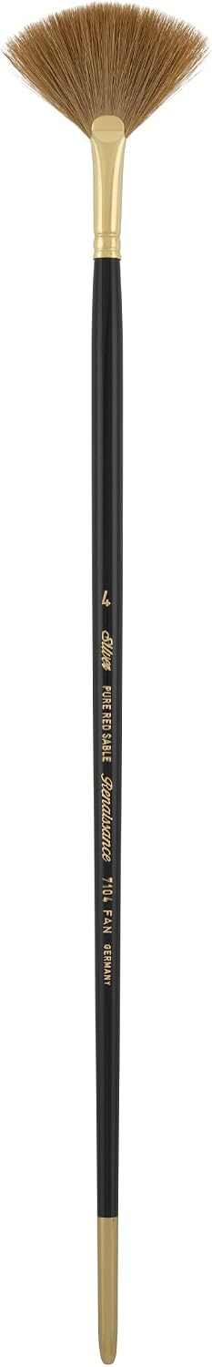 Silver Brush 7104-4 Renaissance Pure Red Sable Long Handle Premium Quality Brush, Fan Blender, Size 4