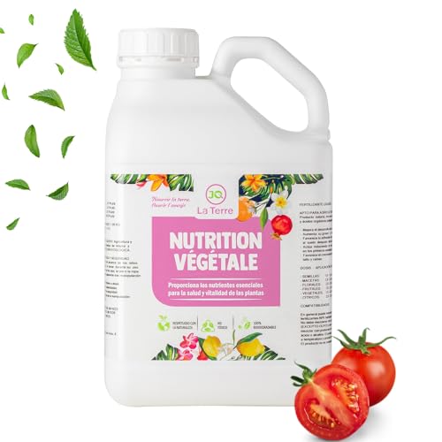 JQ LA TERRE ® FERTILIZANTE TOMATES ECOLOGICO Orgánico fertilizante liquido verduras y hortalizas Potencia el Sabor y el Crecimiento. Aumenta la Calidad de los Frutos y la Cosecha (5 litros)