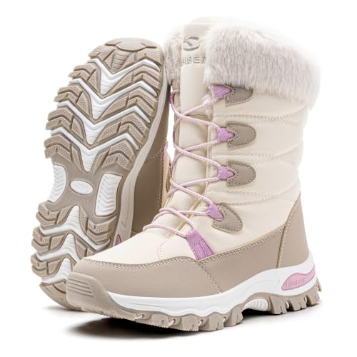 Image of HOBIBEAR Kids Winter Snow Boots Waterproof Outdoor Warm Faux Fur Lined Shoes