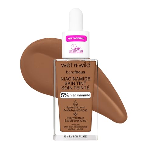 Image of wet n wild Bare Focus Skin Tint, 5% Niacinamide Enriched, Buildable Sheer Lightweight Coverage, Natural Radiant Finish, Hyaluronic & Vitamin Hydration Boost, Cruelty-Free & Vegan - Praline
