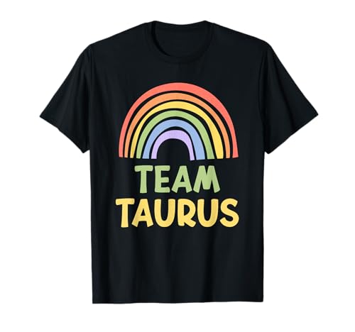 Happy Colorful Team Taurus Rainbow Pride Astrological Sign Maglietta