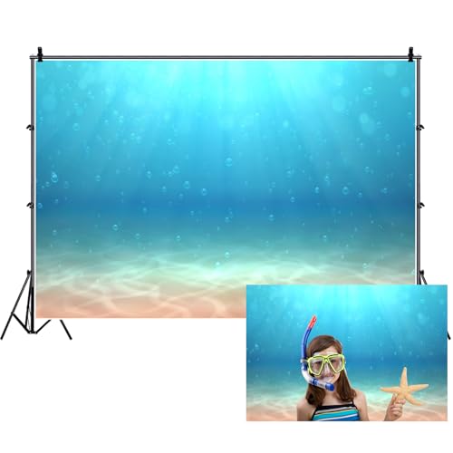 Toile de fond pour photographie de fête à la maison motif sous la mer et sirène 3x2,4m
