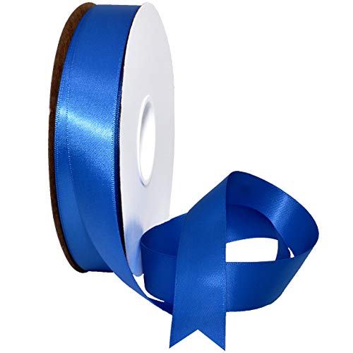 Image of Morex Ribbon 088 Double Face Satin Ribbon, 7 /8 Inch by 50 Yards, Royal