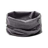 [SooPii] ネックゲイター 天然メリノウール ネックウォーマー メンズ レディース 防寒保温・柔らかい肌触り・通気性・吸湿速乾 フェイスカバー ヘアバンド スノボマスク ランニング 自転車 バイク 野球 秋 冬 (グレー)