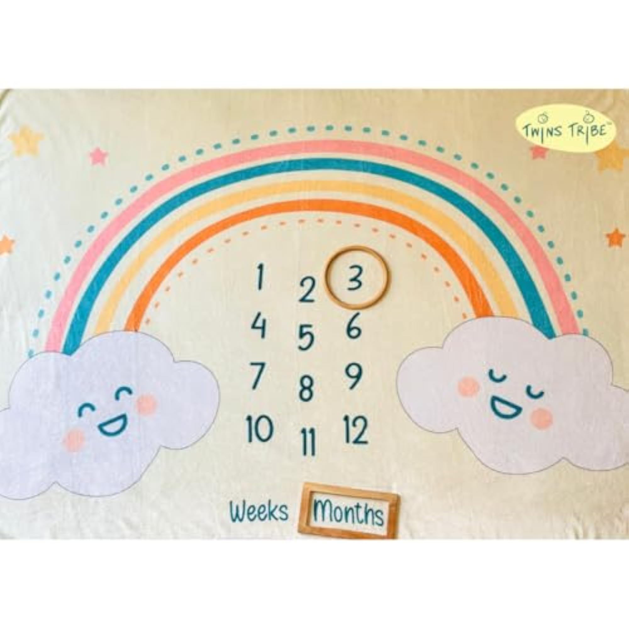 Milestone Blankets for Twins: Rainbow Ride