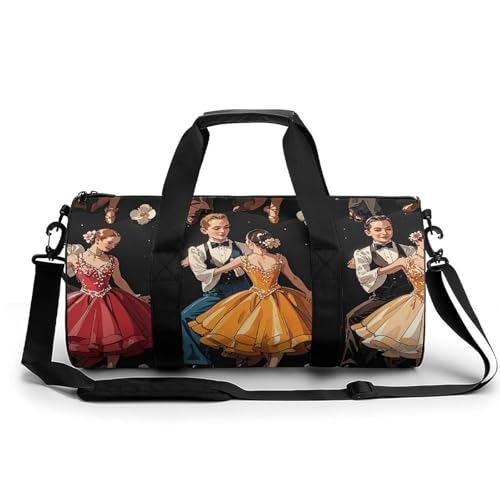Sac de voyage 45cm motif danse de salon pour week-end et entraînement mixte