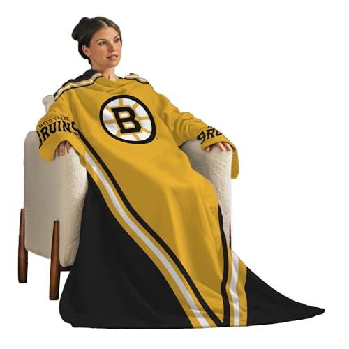Snuggie Boston Bruins The Original Wearable Blanket with Sleeves | Super Soft Fleece | As Seen on TV | Officially Licensed NHL Gear