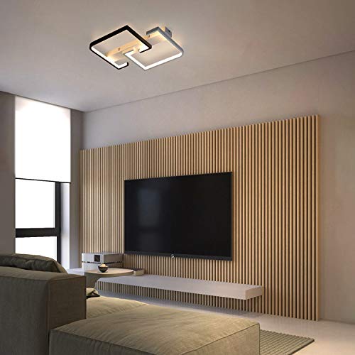 Plafonnier LED salon avec télécommande lampe de plafond réglable CBJKTX 35W