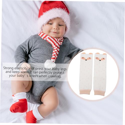 BESPORTBLE Cartoon Leg Warmers Thick Knee Pads Soft Skin Friendly Crawling Protector Non Slip Fox Design4