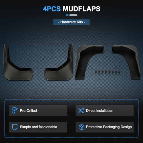Image of ECCPP Mudguard Splash Guards Front & Rear 2017-2019 for Ford for Escape 1.5L 2013-2016 for Ford for Escape 1.6L Mud Flaps Set of 4 Flexible and Bendable Mud Flaps Splash
