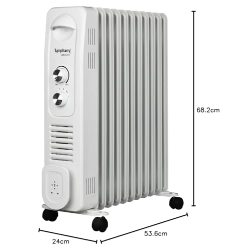 Image of Symphony Solaris OFR 11 fin 2900W Room Heater for Home with Oil-filled radiator, 11 fins, and Multidirectional Heating (Off White)