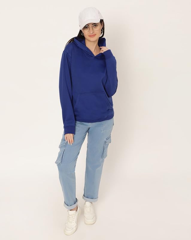 Image of BE SAVAGE Women's Solid Full Sleeves Cotton Hoodie
