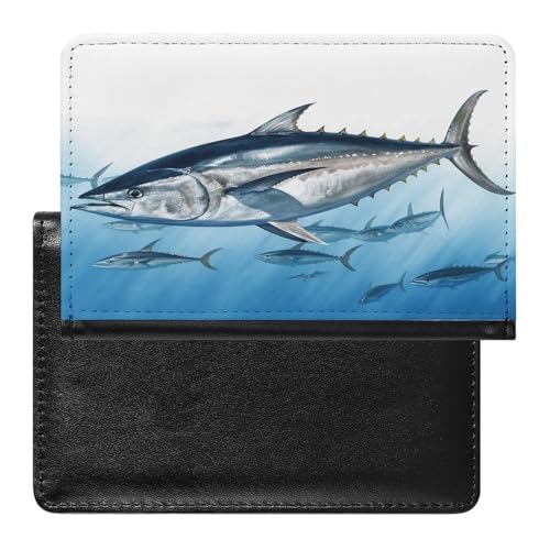 Blocage RFID passeport étui portefeuille cuir Thunnus Thunnus contre vol