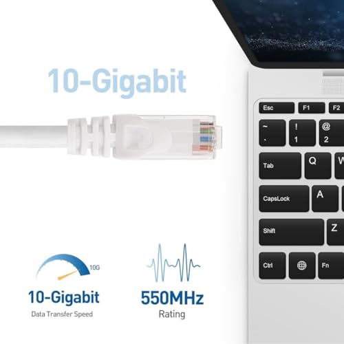 Cable de Red CAT6A Patch 2 ft S/FTP con RJ45 Blanco miniatura 3