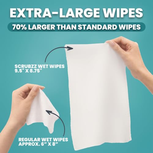 Extra Large Body Wipes for Adults Bathing No Rinse - 80 Ultra Thick Disposable Shower Wipes for Men, Women & Elderly - Great for Gym, Camping, Post Surgery Alternate view
