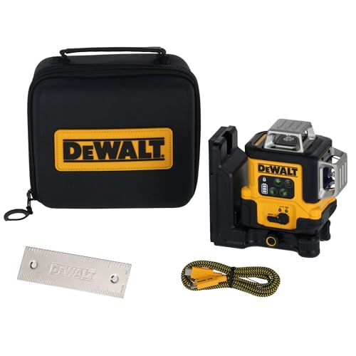 DEWALT Laser Level 360 Self Leveling USB-C Rechargeable 3x360 Green Line Laser Leveler Tool Fast Charging 9 Hrs of Runtime 1/8 inch Accuracy (DCLE14361GB)