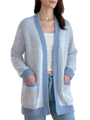Image of Snuggle Sac Cardigan Sweaters for Women with Pocket Trendy Casual Long Sleeve Tops Open Front Fall Winter Coats