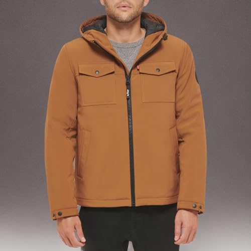 Image of Levi's Men's Soft Shell Two Pocket Hooded Trucker Jacket