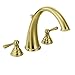 Moen T920P Kingsley Two-Handle High Arc Roman Tub Faucet, Valve Required, Polished Brass