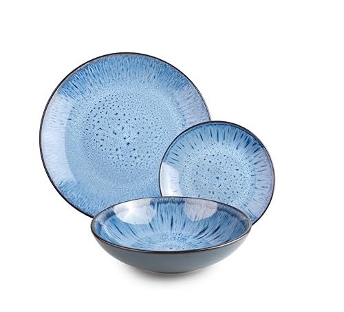 IBILI - Vajilla de 12 Piezas Normandia, Platos de Porcelana para 4 personas