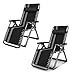 ZKORN Fauteuil Inclinable Simple, Chaise Longue Inclinable Et Pliante Transat De Jardin Amovible Et Dossier Inclinables Placement Facile Matière Respirante Pas De Bruit(2pcs)