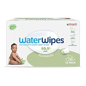 WaterWipes Plastic Free Textured Clean, Toddler & Baby Wipes, 720 Count (12 Packs), 99.9% Water Based Wet Wipes…