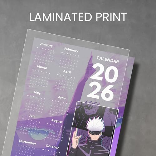 Image of 2026 Anime Calendar - Gojo Satoru from Jujutsu Kaisen | 12 inch x 18 inch size | Wall Decoration Aesthetic Calendars