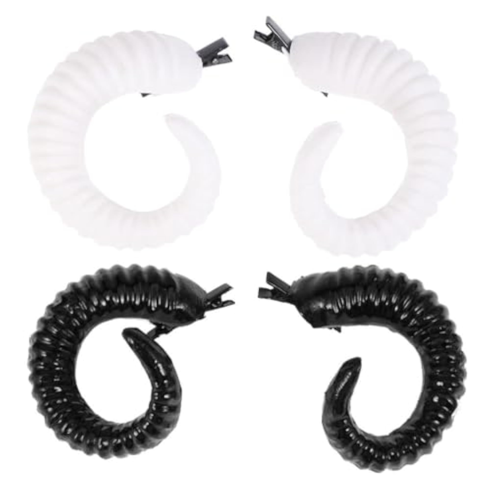 2 Pairs Sheep Horns Hair Clips, Gothic Ram Horn Hairpins