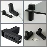 SAYAYO Regulowany wspornik półkowe szklane, Wsporniki do półek, Wspornik szklany do montażu na ścianie, Adaptacyjna Grubość 5-30MM, 2 szt, Czarny, EBL008B-2P