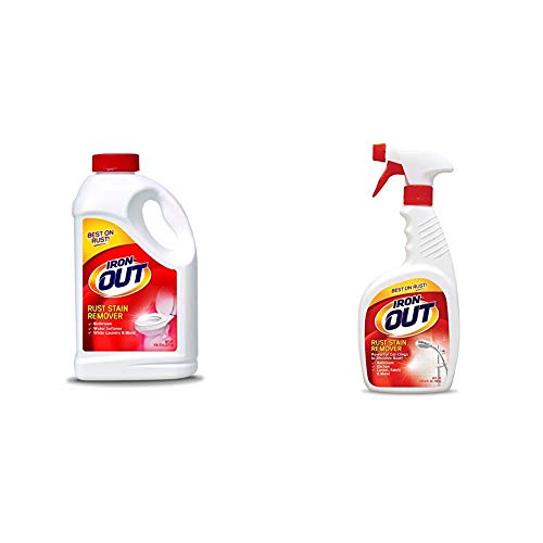 Iron OUT Rust Stain Remover Powder & Spray Gel Rust Stain Remover, Remove and Prevent Rust Stains in Bathrooms, Kitchens, Appliances, Laundry, and Outdoors