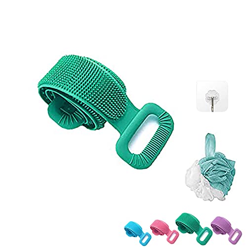 Silicone Back Scrubber for Shower, Bath Body Brush, Exfoliating Silicone Body Back Scrubber, with Soft Brush Bristles and Back Massage Dots Deep Clean,Improves Blood Circulation and Skin Health(green)