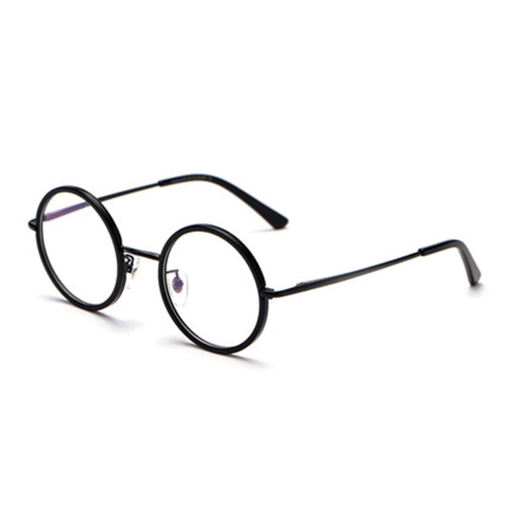 Occhiali da Lettura Vintage Occhiali Rotondi Eleganti, Lettori di Computer Anti-affaticamento degli Occhi Occhiali Comodi con Montatura in Metallo (Color : Black, Size : 1.75)
