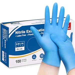 Schneider Nitrile Exam Gloves, Blue, 4 mil, Powder-Free, Latex-Free, for Medical Exam, Cleaning and Food Prep, Non-Sterile