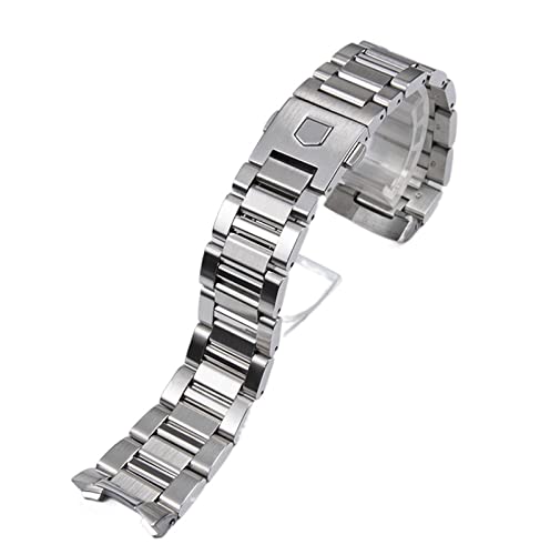 Bracelet montre acier inoxydable massif 22mm 24mm accessoire bande acier argent Heuer Calera