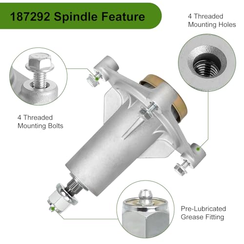 Belleone 2 Pack 187292 Spindle Assembly Fits for Craftsman Husqvarna Ariens Poulan Pro, 587819701 Mandrel Assembly for 42" 46" 48" 54 Deck Mower, Replace for 192870 532187281 532187292 567253301