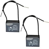 HQRP 2-Pack Ceiling Fan Capacitor CBB61 20uf 2-Wire